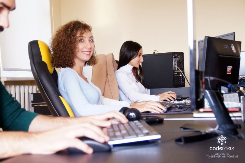 Sona Avetyan of CodeRiders Software developer working from the office